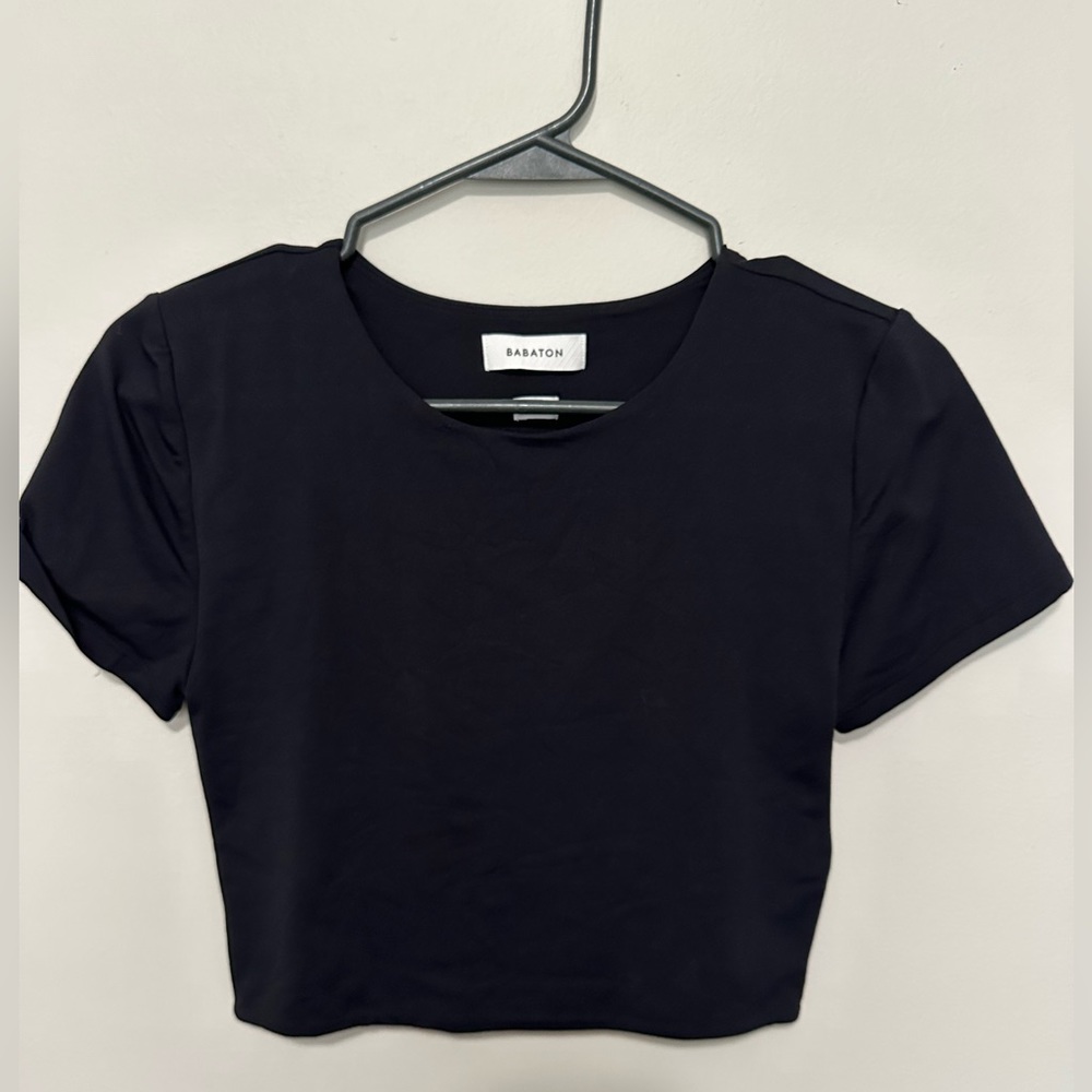 Babaton Contour Crew Cropped T-shirt Black